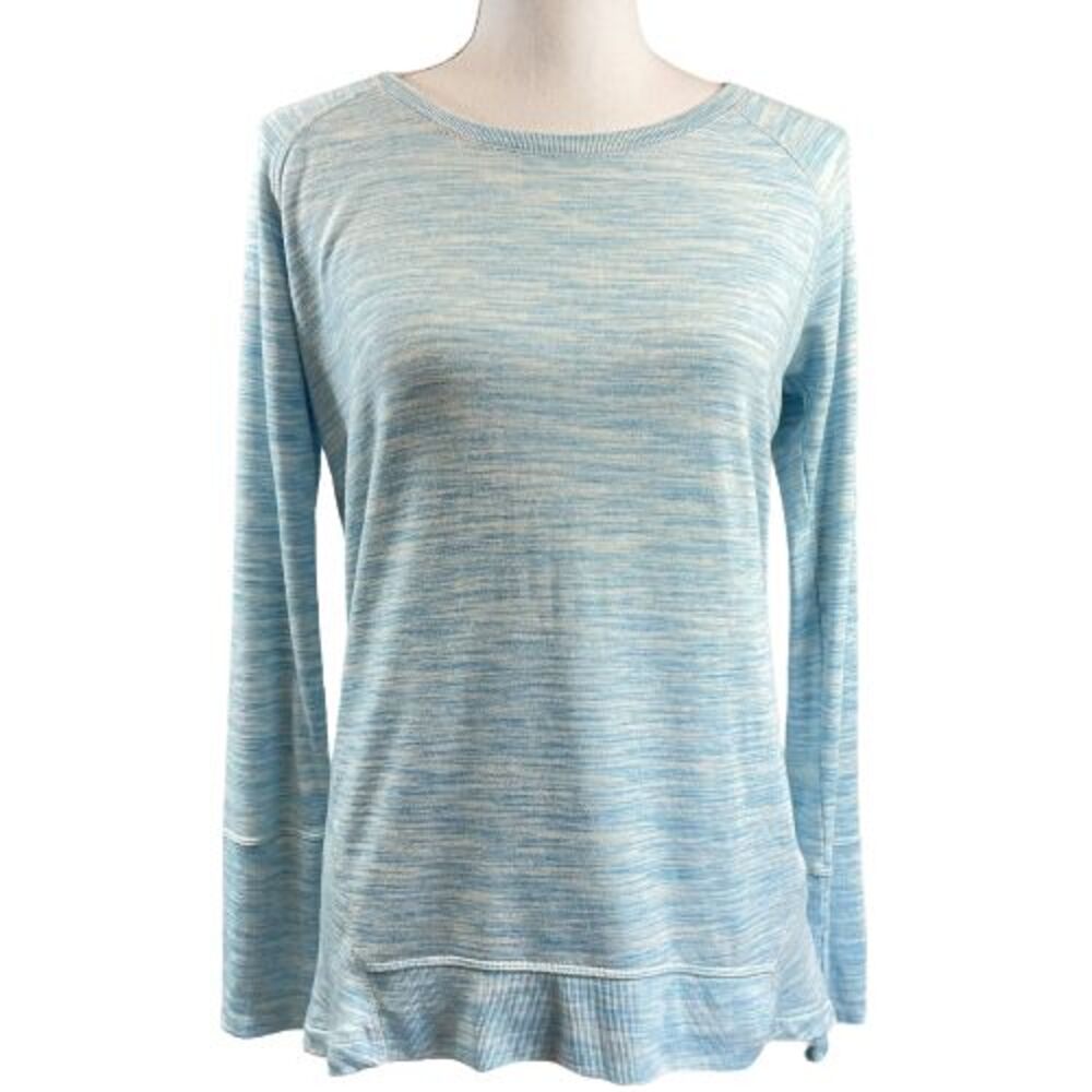 Champion Women's S Blue Space Dye Tee with High-Low Hemline Light Sweatshirt
